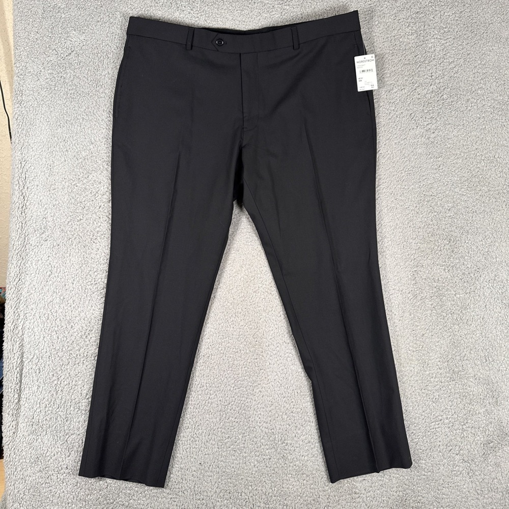 Brooks Brothers Dress Pants Explorer Classic Mens 40x30 Black Wool Blend NEW